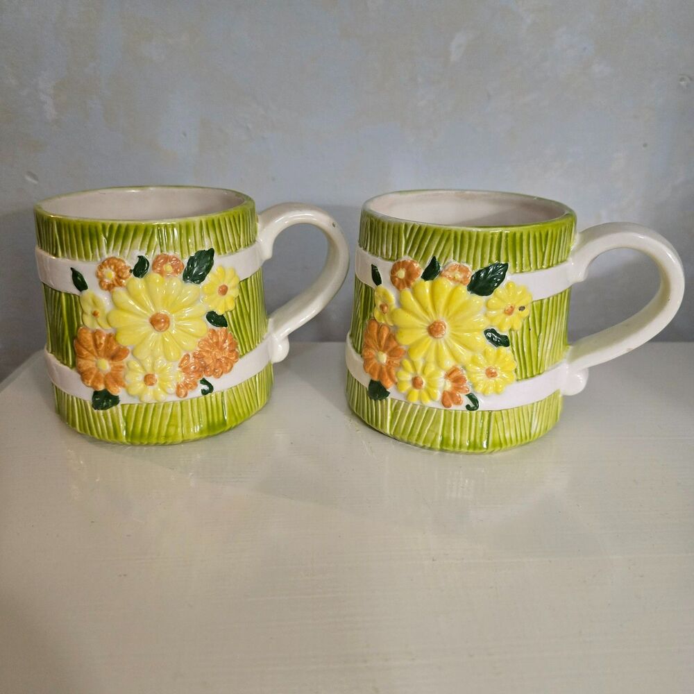 2 Vintage 1970's Handmade Coffee Mugs